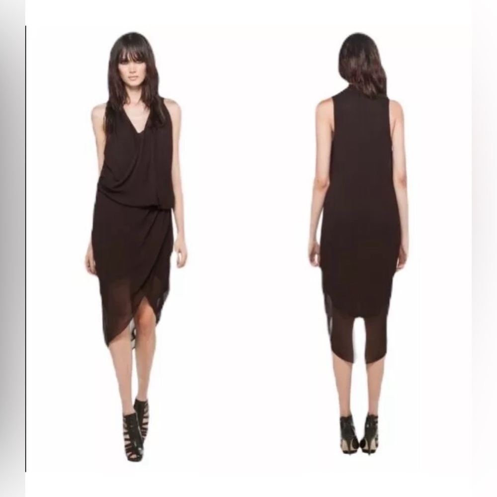 HELMUT LANG Criss Cross Drape Faux Wrap Dress 2